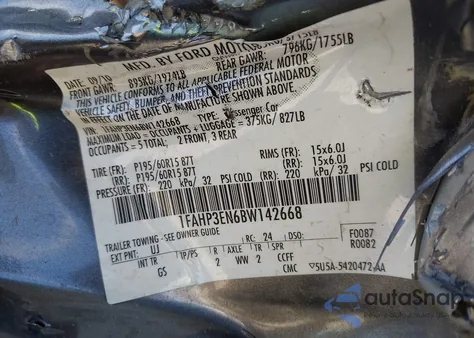 2011 Ford Focus S from USA, damaged, VIN 1FAHP3EN6BW142668
